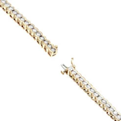 14K Yellow Gold Round Diamond Tennis Bracelet Half Bezel Setting 8ct -Urban Jewels Shop 14k diamond tennis bracelet half bezel setting 8ct p 22516 backro