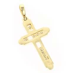 14K Yellow Gold Floating Diamond Cross Pendant LUCCELLO Monte Carlo -Urban Jewels Shop 14k floating diamond cross pendant luccello monte carlo p 6576 backye