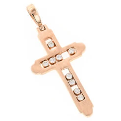 14K Yellow Gold Floating Diamond Cross Pendant LUCCELLO Monte Carlo -Urban Jewels Shop 14k floating diamond cross pendant luccello monte carlo p 6576 ro