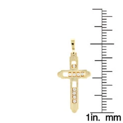 14K Yellow Gold Floating Diamond Cross Pendant LUCCELLO Monte Carlo -Urban Jewels Shop 14k floating diamond cross pendant luccello monte carlo p 6576 rulerye
