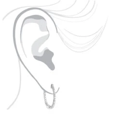 14K White Gold 1 Inch Inside Out Diamond Hoop Earrings 0.6ct By Luxurman -Urban Jewels Shop 14k gold 1 inch inside out diamond hoop earrings 06ct by luxurman bodwh