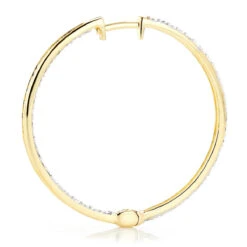 14K Yellow Gold 1 Row Inside Out Diamond Hoop Earrings 3.15ct -Urban Jewels Shop 14k gold 1 row inside out diamond hoop earrings 315ct p 5996 backye