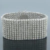 14K White Gold 10 Row Men's Diamond Bracelet Cuff 30.60ct