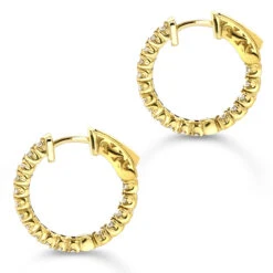14K Yellow Gold 3/4in Inside Out Yellow Diamond Hoop Earrings 1 Carat By Luxurman -Urban Jewels Shop 14k gold 34in inside out yellow diamond hoop earrings 1 carat by luxurman backye