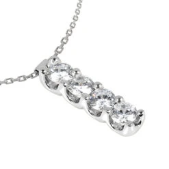 14K White Gold 4 Stone Diamond Journey Necklace 0.40ct 9 14K White Gold 4 Stone Diamond Journey Necklace 0.40ct -Urban Jewels Shop 14k gold 4 stone diamond journey necklace 040ct p 28011 back white 20220426