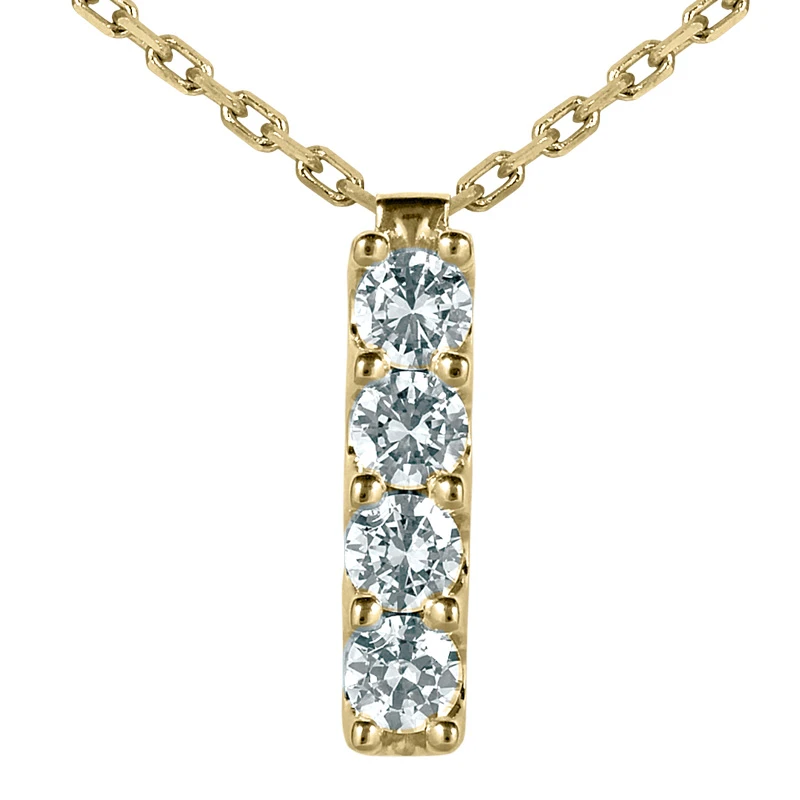 14K White Gold 4 Stone Diamond Journey Necklace 0.40ct 2 14K White Gold 4 Stone Diamond Journey Necklace 0.40ct - Image 2