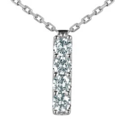 14K White Gold 4 Stone Diamond Journey Pendant 0.60ct