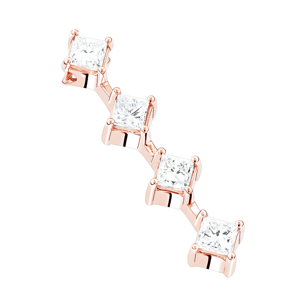 14K White Gold 4 Stone Diamond Journey Pendant 1.60ct 3 14K White Gold 4 Stone Diamond Journey Pendant 1.60ct - Image 3