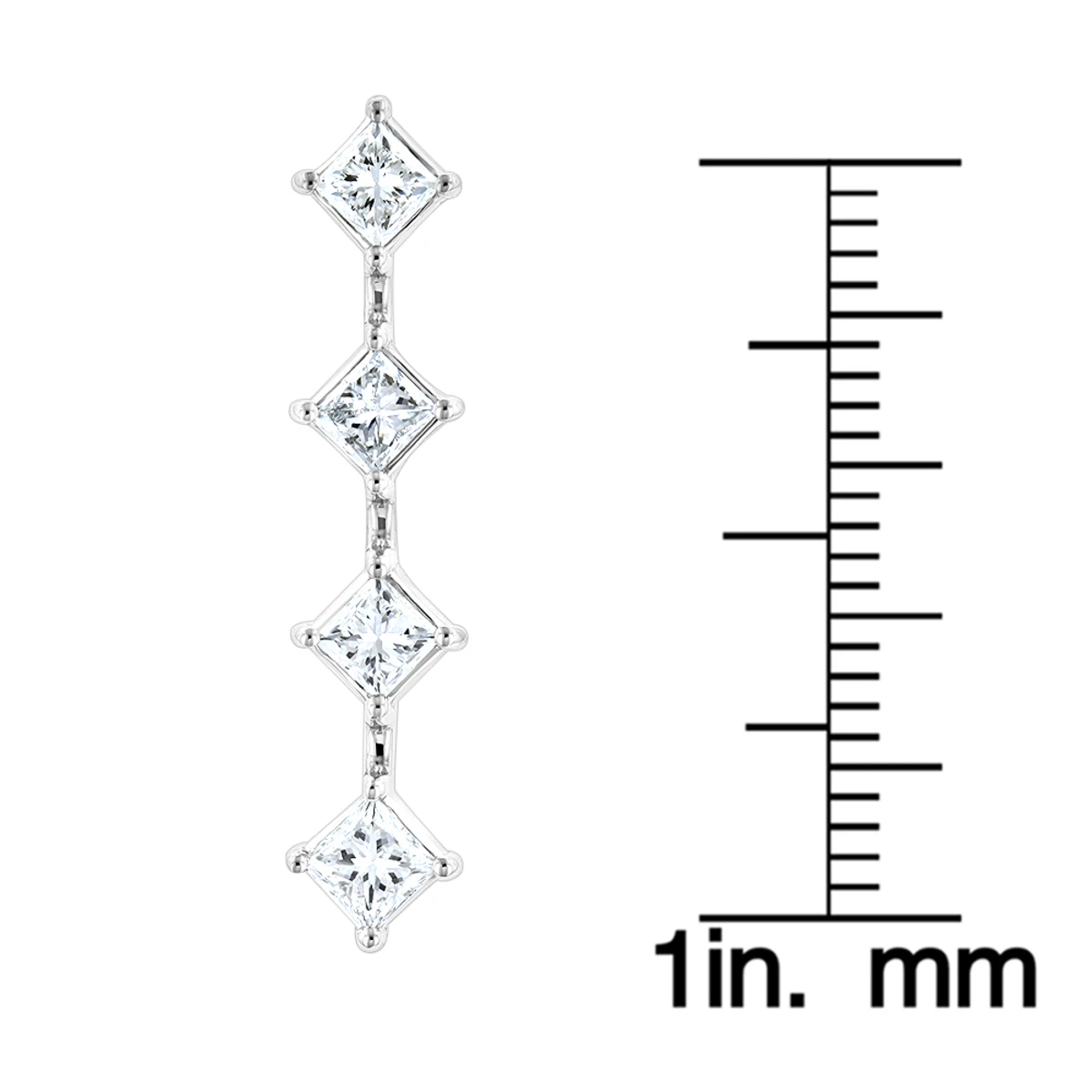 14K White Gold 4 Stone Diamond Journey Pendant 1.60ct 5 14K White Gold 4 Stone Diamond Journey Pendant 1.60ct - Image 5