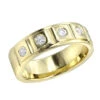 14K Yellow Gold 5 Diamond Wedding Band For Men 0.3ct Comfort Fit Five Stone