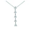 14K White Gold 5 Stone Round Diamond Journey Necklace 0.75ct