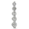 14K White Gold 5 Stone Round Diamond Journey Necklace 1ct