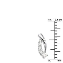 14K White Gold 5 Stone Diamond Journey Pendant 0.52ct 10 14K White Gold 5 Stone Diamond Journey Pendant 0.52ct -Urban Jewels Shop 14k gold 5 stone diamond journey pendant 052ct p 28158 rulerwh