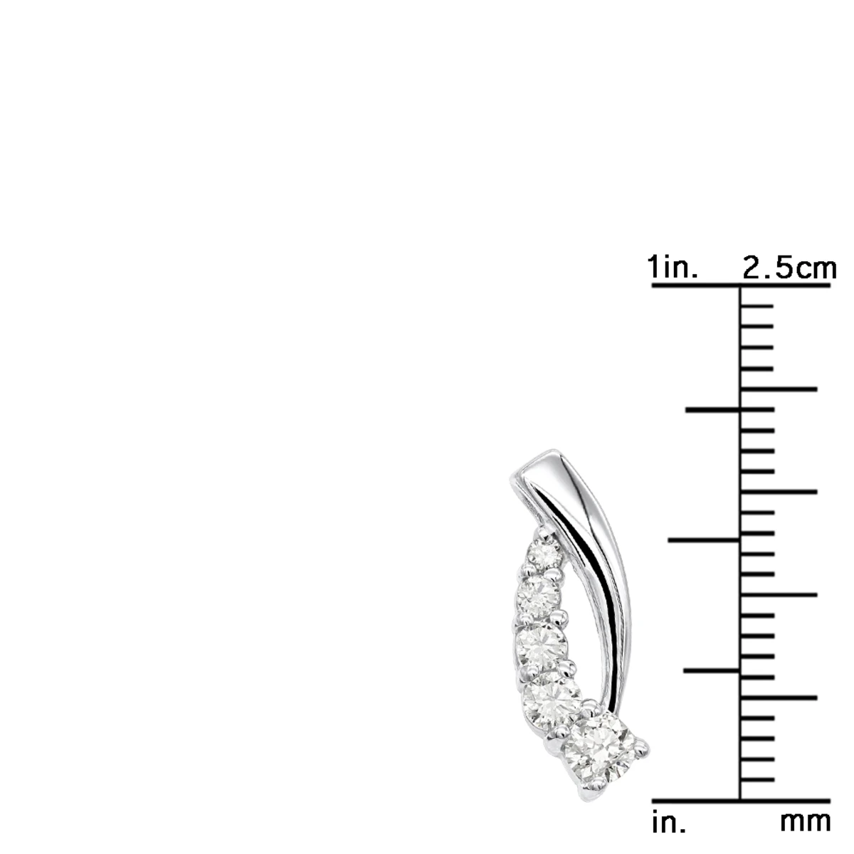 14K White Gold 5 Stone Diamond Journey Pendant 0.52ct 5 14K White Gold 5 Stone Diamond Journey Pendant 0.52ct - Image 5