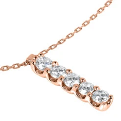 14K White Gold Designer 5 Stone Diamond Journey Pendant 0.75ct -Urban Jewels Shop 14k gold 5 stone diamond journey pendant 075ct p 28021 back rose 20220426