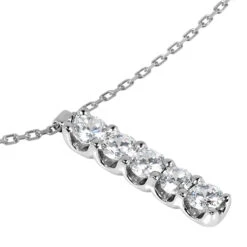 14K White Gold Designer 5 Stone Diamond Journey Pendant 0.75ct -Urban Jewels Shop 14k gold 5 stone diamond journey pendant 075ct p 28021 back white 20220426