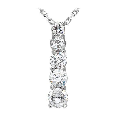 14K White Gold Handmade Unique 5 Stone Diamond Journey Pendant 1ct 1 14K White Gold Handmade Unique 5 Stone Diamond Journey Pendant 1ct