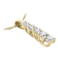 14K White Gold Unique 5 Stone Diamond Journey Pendant 2.50ct -Urban Jewels Shop 14k gold 5 stone diamond journey pendant 250ct p 28080 back yellow 20220426