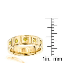 14K Yellow Gold 5 Yellow Diamond Wedding Band 0.3ct Comfort Fit Five Stone Ring -Urban Jewels Shop 14k gold 5 yellow diamond wedding band 03ct comfort fit five stone ring rulerye