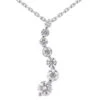 14K White Gold 7 Stone Diamond Journey Necklace 2ct