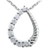 14K White Gold 9 Stone Diamond Journey Necklace 0.75ct