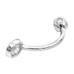 14K White Gold Diamond Belly Button Peircing Ring 0.66ct -Urban Jewels Shop 14k gold and diamond belly button peircing ring 066ct p 5860 backwh