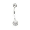 14K White Gold Diamond Belly Button Peircing Ring 0.66ct