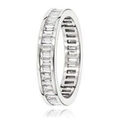 14K White Gold Baguette Diamond Eternity Ring 2.72ct -Urban Jewels Shop 14k gold baguette diamond eternity ring 272ct p 24916 backwh