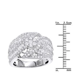 14K White Gold Baguette Round Diamond Ladies Cocktail Ring 2.25ct By Luxurman -Urban Jewels Shop 14k gold baguette round diamond ladies cocktail ring 225ct by luxurman rulerwh
