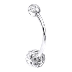 14K White Gold Belly Button Ring With Diamonds 0.5ct -Urban Jewels Shop 14k gold belly ring with diamonds 035ct p 5863 backwh
