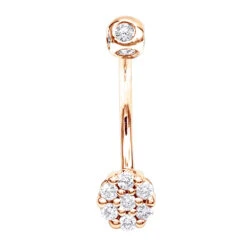 14K White Gold Belly Button Ring With Diamonds 0.5ct -Urban Jewels Shop 14k gold belly ring with diamonds 035ct p 5863 ro