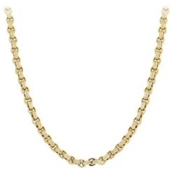 Hip Hop 14K Yellow Gold Cable Chain Eternity Diamond Necklace For Men 40.25ct