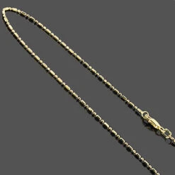 14K Yellow Gold Bead Bar Chain Necklace 1mm 20"
