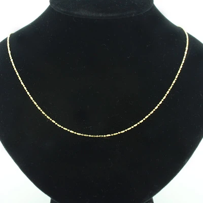 14K Yellow Gold Bead Bar Chain Necklace 1mm 20" 2 14K Yellow Gold Bead Bar Chain Necklace 1mm 20" - Image 2