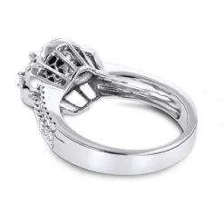 14K White Gold Cluster Diamond Ring 1.23ct -Urban Jewels Shop 14k gold cluster diamond ring 123ct p 40598 backwh