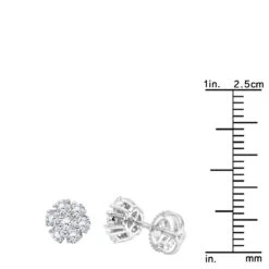 14K White Gold Cluster Flower Diamond Stud Earrings For Women 0.75ct By Luxurman 11 14K White Gold Cluster Flower Diamond Stud Earrings For Women 0.75ct By Luxurman -Urban Jewels Shop 14k gold cluster flower diamond stud earrings for women 075ct by luxurman rulerwh