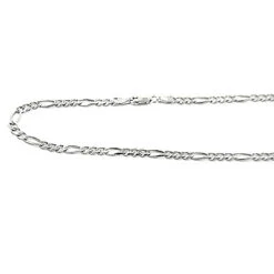 14K White Gold Concave Figaro Chain 5mm, 20in - 40 In