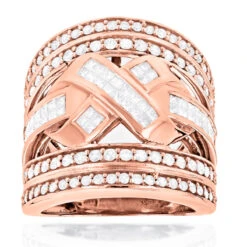 14K White Gold Criss Cross Diamond Ring 2.20ct -Urban Jewels Shop 14k gold criss cross diamond ring 220ct p 7230 ro