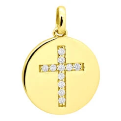 14K White Gold Cross In A Circle Diamond Pendant 0.33ct -Urban Jewels Shop 14k gold cross in a circle diamond pendant 033ct p 27295 yellow