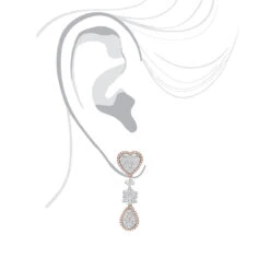 14K White Gold Dangle Diamond Heart Earrings 3ct By LUXURMAN -Urban Jewels Shop 14k gold dangle diamond heart earrings 3ct by luxurman body rose