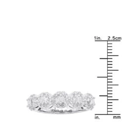 14K White Gold Designer Diamond Cluster Band 0.89ct 11 14K White Gold Designer Diamond Cluster Band 0.89ct -Urban Jewels Shop 14k gold designer diamond cluster band 089ct p 6094 rulerwh