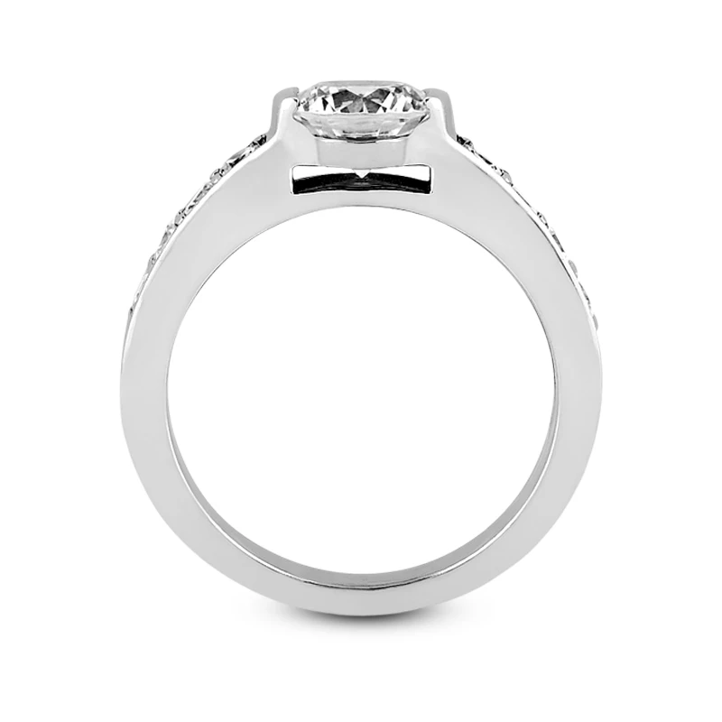 14K White Gold Designer Round Diamond Engagement Ring 0.60ct 9 14K White Gold Designer Round Diamond Engagement Ring 0.60ct - Image 9