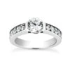14K White Gold Designer Round Diamond Engagement Ring 0.60ct