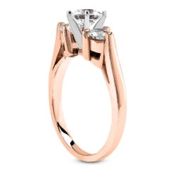 14K White Gold Designer 3 Stone Diamond Engagement Ring 0.80ct -Urban Jewels Shop 14k gold designer diamond engagement ring 080ct p 26363 back rose 20220426