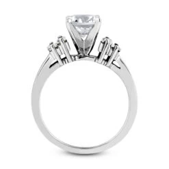 14K White Gold Designer Baguette And Round Diamond Engagement Ring 0.86ct -Urban Jewels Shop 14k gold designer diamond engagement ring 086ct p 25301 additional white