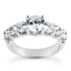 14K White Gold Designer Diamond Engagement Ring 1.45ct