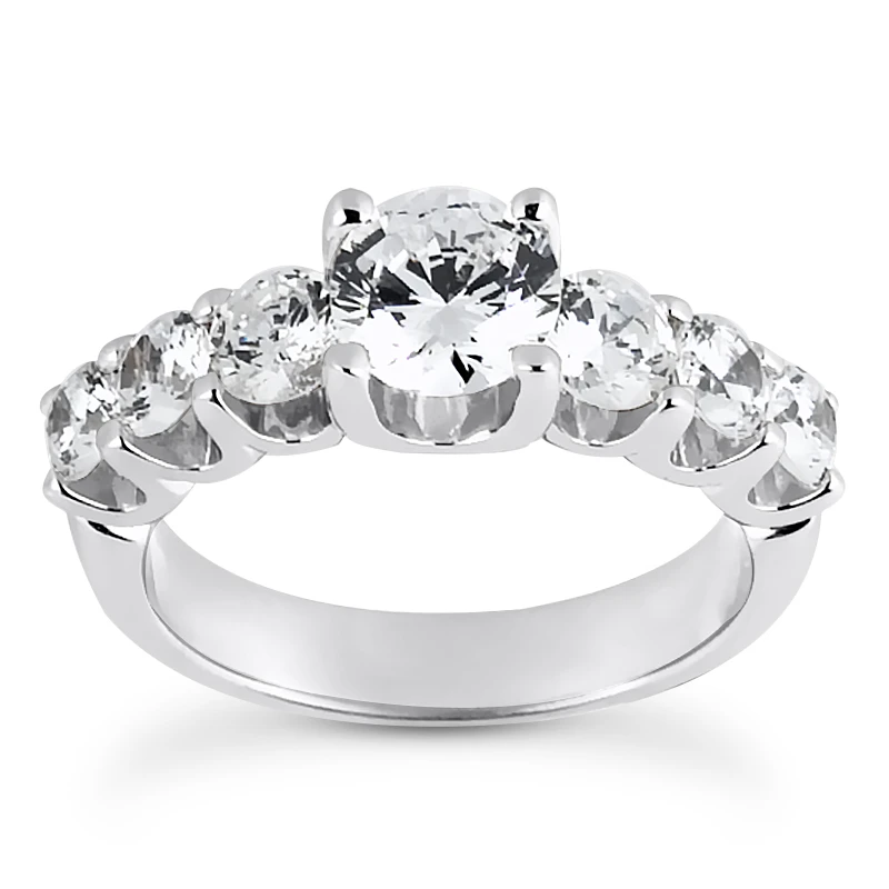 14K White Gold Designer Diamond Engagement Ring 1.45ct 1 14K White Gold Designer Diamond Engagement Ring 1.45ct