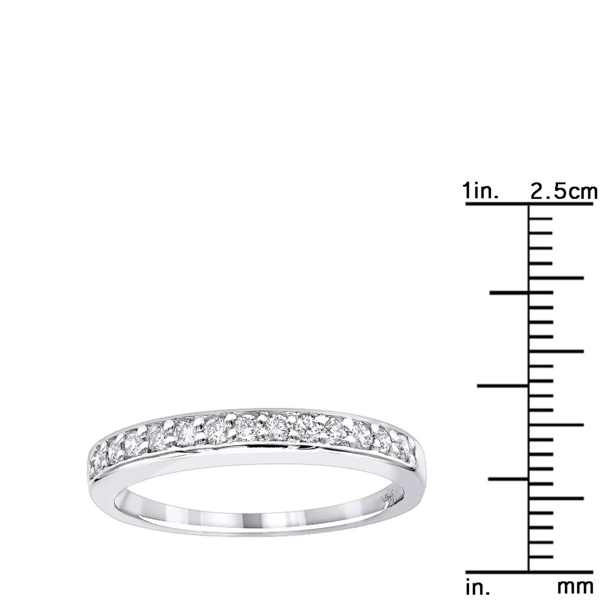 14K White Gold Prong Diamond Engagement Ring Band 0.33ct 5 14K White Gold Prong Diamond Engagement Ring Band 0.33ct - Image 5
