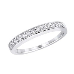 14K White Gold Prong Diamond Engagement Ring Band 0.33ct