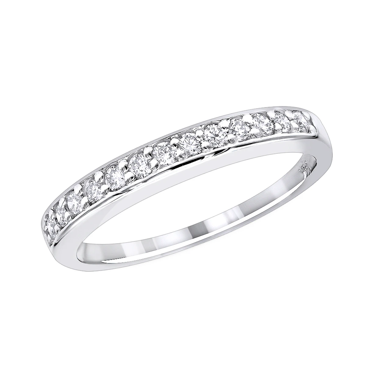 14K White Gold Prong Diamond Engagement Ring Band 0.33ct 1 14K White Gold Prong Diamond Engagement Ring Band 0.33ct